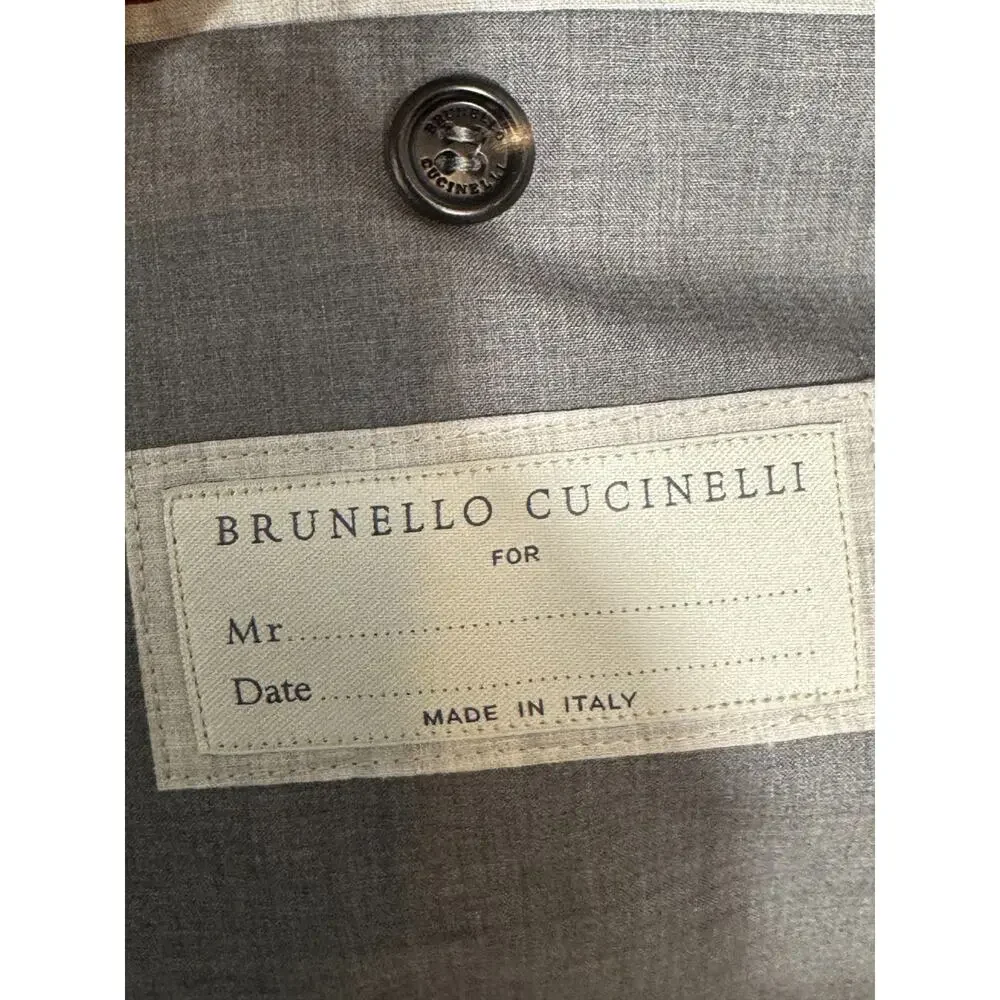 Brunello Cucinelli Gray Wool Silk Blazer Sportcoat 50R 40R EUC Unstructured